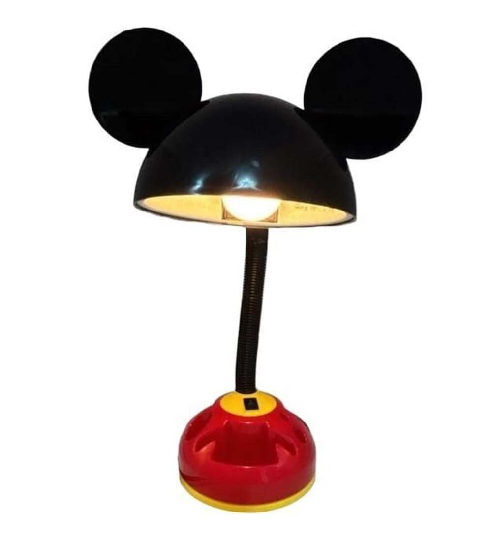 Vintage Disney Mickey Mouse Gooseneck Desk Lamp With Carousel Organizer